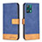 Leather Case Stands Flip Cover Holder B02F for Realme Q5 5G Blue