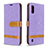 Leather Case Stands Flip Cover Holder B02F for Samsung Galaxy A01 SM-A015 Clove Purple