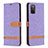 Leather Case Stands Flip Cover Holder B02F for Samsung Galaxy A02s Clove Purple