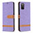 Leather Case Stands Flip Cover Holder B02F for Samsung Galaxy A03s Clove Purple