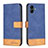 Leather Case Stands Flip Cover Holder B02F for Samsung Galaxy A04 4G Blue