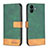 Leather Case Stands Flip Cover Holder B02F for Samsung Galaxy A05 Green