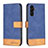 Leather Case Stands Flip Cover Holder B02F for Samsung Galaxy A13 5G Blue