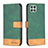 Leather Case Stands Flip Cover Holder B02F for Samsung Galaxy A22s 5G Green