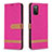 Leather Case Stands Flip Cover Holder B02F for Samsung Galaxy F02S SM-E025F Hot Pink