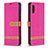 Leather Case Stands Flip Cover Holder B02F for Samsung Galaxy M02 Hot Pink