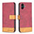 Leather Case Stands Flip Cover Holder B02F for Samsung Galaxy M04 Red