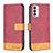 Leather Case Stands Flip Cover Holder B02F for Samsung Galaxy M23 5G Red