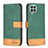 Leather Case Stands Flip Cover Holder B02F for Samsung Galaxy M33 5G Green