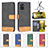 Leather Case Stands Flip Cover Holder B02F for Samsung Galaxy M40S