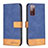 Leather Case Stands Flip Cover Holder B02F for Samsung Galaxy S20 FE 4G Blue