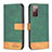 Leather Case Stands Flip Cover Holder B02F for Samsung Galaxy S20 FE 4G Green