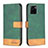 Leather Case Stands Flip Cover Holder B02F for Vivo Y01A Green