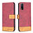 Leather Case Stands Flip Cover Holder B02F for Vivo Y12A Red