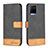 Leather Case Stands Flip Cover Holder B02F for Vivo Y21a