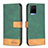 Leather Case Stands Flip Cover Holder B02F for Vivo Y21a