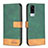 Leather Case Stands Flip Cover Holder B02F for Vivo Y31 (2021) Green