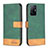 Leather Case Stands Flip Cover Holder B02F for Xiaomi Mi 11T 5G Green