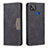Leather Case Stands Flip Cover Holder B02F for Xiaomi POCO C3 Black