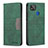 Leather Case Stands Flip Cover Holder B02F for Xiaomi POCO C3 Green