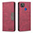 Leather Case Stands Flip Cover Holder B02F for Xiaomi POCO C3 Red