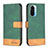 Leather Case Stands Flip Cover Holder B02F for Xiaomi Poco F3 5G Green
