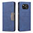Leather Case Stands Flip Cover Holder B02F for Xiaomi Poco X3 NFC Blue
