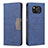 Leather Case Stands Flip Cover Holder B02F for Xiaomi Poco X3 Pro Blue