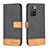 Leather Case Stands Flip Cover Holder B02F for Xiaomi Redmi 10 4G Black