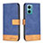 Leather Case Stands Flip Cover Holder B02F for Xiaomi Redmi 10 Prime Plus 5G Blue