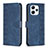 Leather Case Stands Flip Cover Holder B02F for Xiaomi Redmi 12 4G Blue