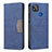 Leather Case Stands Flip Cover Holder B02F for Xiaomi Redmi 9 Activ Blue