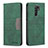 Leather Case Stands Flip Cover Holder B02F for Xiaomi Redmi 9 Green