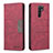 Leather Case Stands Flip Cover Holder B02F for Xiaomi Redmi 9 Red