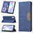 Leather Case Stands Flip Cover Holder B02F for Xiaomi Redmi 9i