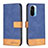 Leather Case Stands Flip Cover Holder B02F for Xiaomi Redmi K40 Pro+ Plus 5G Blue