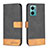 Leather Case Stands Flip Cover Holder B02F for Xiaomi Redmi Note 11E 5G Black