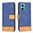 Leather Case Stands Flip Cover Holder B02F for Xiaomi Redmi Note 11E 5G Blue