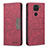 Leather Case Stands Flip Cover Holder B02F for Xiaomi Redmi Note 9 Red