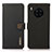 Leather Case Stands Flip Cover Holder B02H for Huawei Honor 50 Lite Black