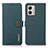 Leather Case Stands Flip Cover Holder B02H for Motorola Moto G53 5G Green