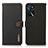 Leather Case Stands Flip Cover Holder B02H for Oppo A16 Black