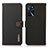 Leather Case Stands Flip Cover Holder B02H for Oppo A16s Black