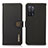 Leather Case Stands Flip Cover Holder B02H for Oppo A55 5G Black