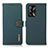 Leather Case Stands Flip Cover Holder B02H for Oppo F19 Green