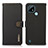 Leather Case Stands Flip Cover Holder B02H for Realme C21 Black