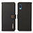 Leather Case Stands Flip Cover Holder B02H for Samsung Galaxy A02 Black