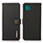 Leather Case Stands Flip Cover Holder B02H for Samsung Galaxy A22 5G Black