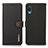 Leather Case Stands Flip Cover Holder B02H for Samsung Galaxy M02 Black