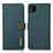 Leather Case Stands Flip Cover Holder B02H for Wiko Y62 Green